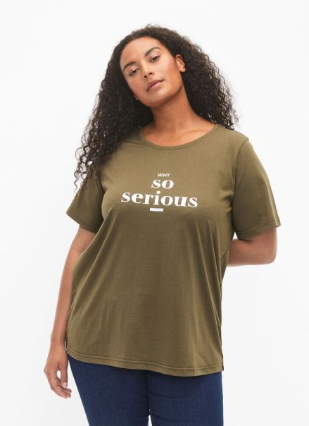 Flash - T-Shirt With Motif Women Zizzi Green T-Shirts & Tops